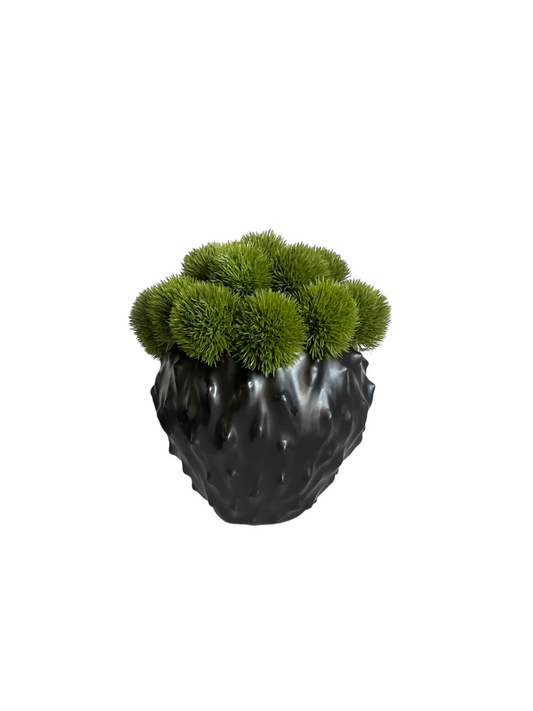 Dianthus in spiky matt stoneware vase