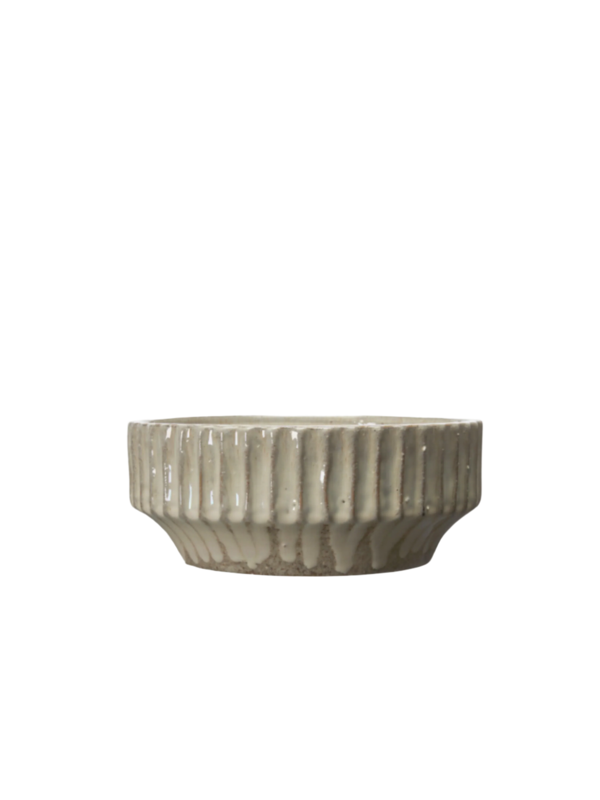 A beautiful high quality neutral colour stoneware bowl; finished with a reactive glaze.